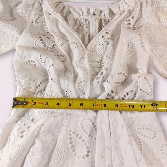 SALONI Olivia Midi Dress in French White Lace - Picture 11 of 14